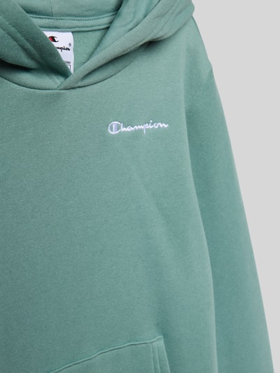 CHAMPION Hoodie met labelstitching en kangoeroezak Lindegroen - 2
