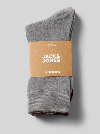 Jack & Jones Sokken van katoenmix in een set van 3 paar, model 'JACORDINARY' Lichtgrijs - 3