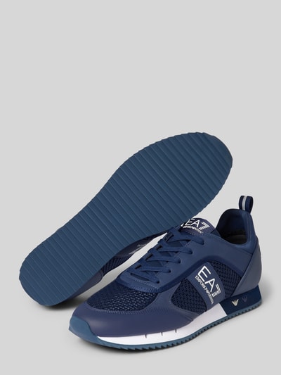 EA7 Emporio Armani Sneakers met labeldetails, model 'BLACK AND WHITE' Marineblauw - 4