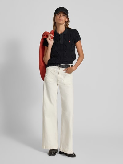 Polo Ralph Lauren Regular fit poloshirt met kabelpatroon en logostitching  - 1