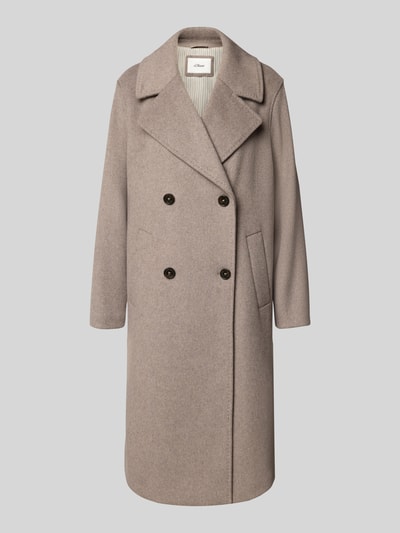 s.Oliver RED LABEL Relaxed Fit Mantel mit Woll-Anteil Taupe Melange 2