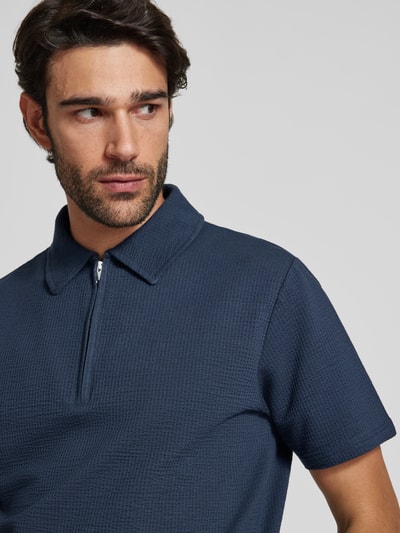 SELECTED HOMME Poloshirt mit kurzem Reißverschluss Modell 'SANDER' Marine 3