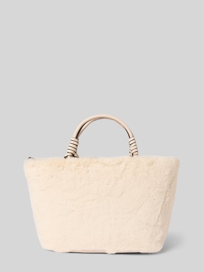 GUESS Handtasche aus Kunstfell mit Ziersteinbesatz Modell 'SHAIDA' Beige 4