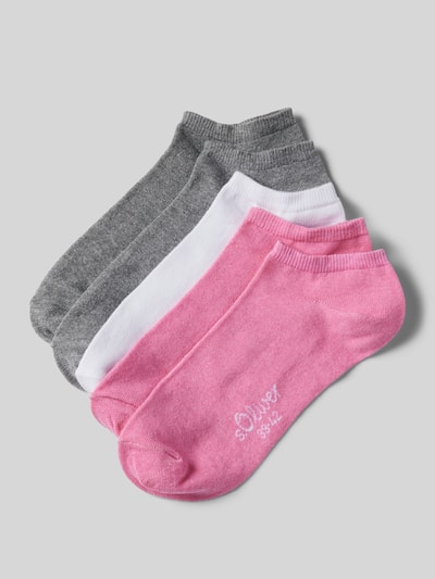 s.Oliver RED LABEL Sneakersocken mit Stretch-Anteil im 5er-Pack Rosa Melange 1