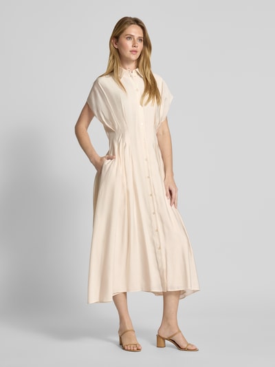 Jake*s Collection Hemdblusenkleid mit Hemdblusenkragen und Knopfleiste Ecru 1