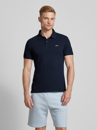 s.Oliver RED LABEL Poloshirt met labelstitching Blauw - 4