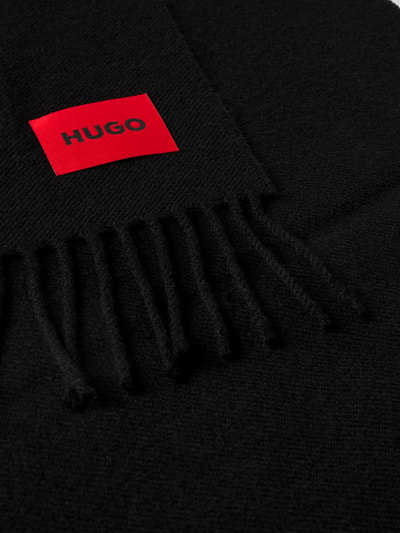 HUGO Wollschal mit Label-Patch Black 2