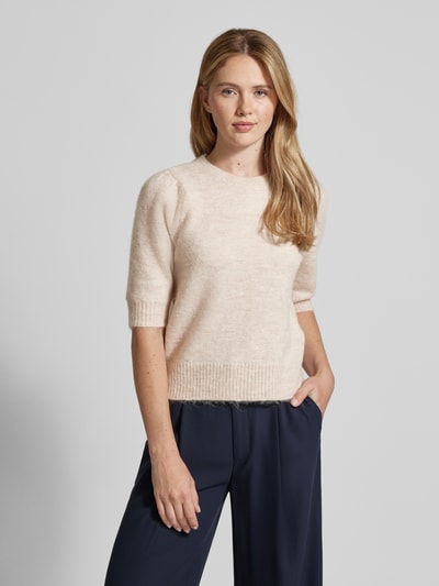 Selected Femme Gebreide pullover met 1/2-mouwen, model 'LULU' Beige - 4