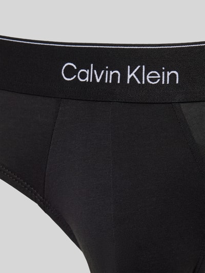 Calvin Klein Underwear Slipy z elastycznym pasem z logo w zestawie 3 szt. Czarny 2