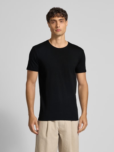 SELECTED HOMME Regular fit T-shirt van katoenmix Zwart - 4