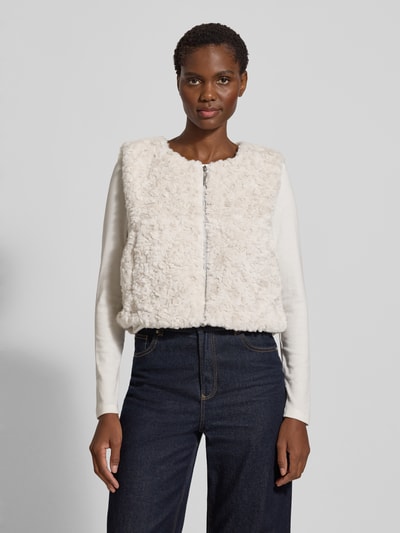 monari Gilet van teddybont met ritssluiting Beige - 4