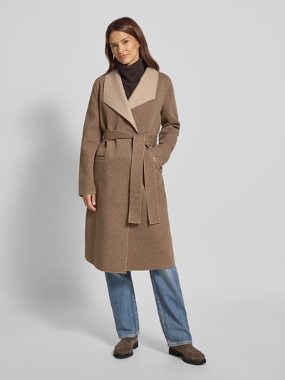 Vila Lange jas met reverskraag, model 'JUICE' Beige - 4