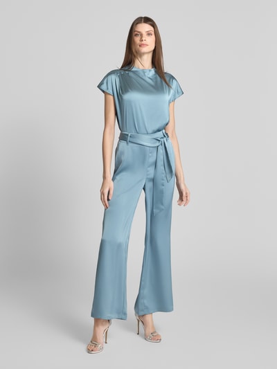 zero Regular Fit Bluse mit Raffungen und Stehkragen Bleu 1