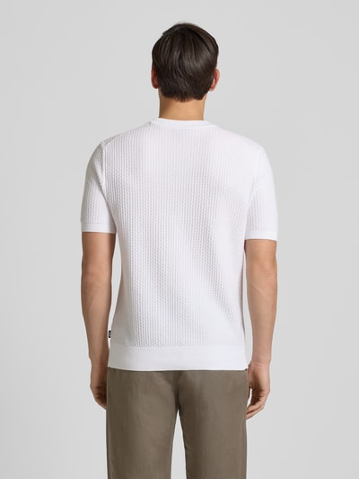 BOSS Regular Fit Strick-Shirt aus reiner Baumwolle Modell 'H-NILTON' Weiss 5