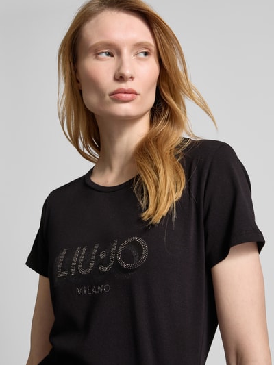 LIU JO SPORT T-Shirt mit Strasssteinbesatz Black 3