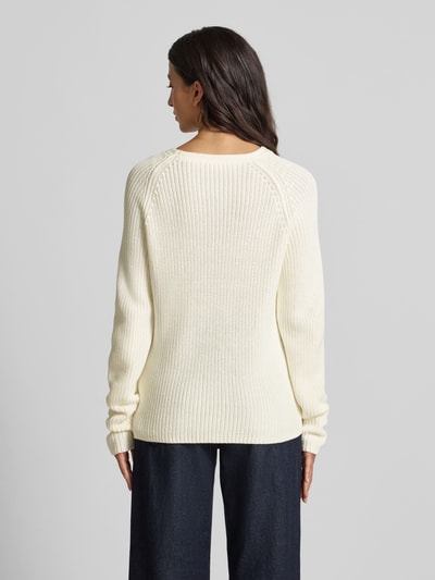 Fynch-Hatton Sweter z dzianiny z prążkowanymi wykończeniami Złamany biały 5