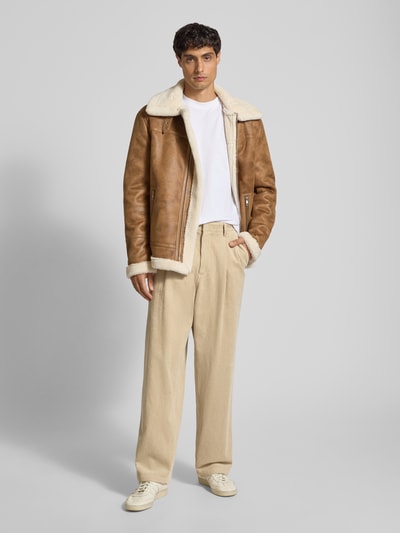 JAKE*S STUDIO MEN Straight Leg Cordhose mit Gesäßtaschen Beige 1