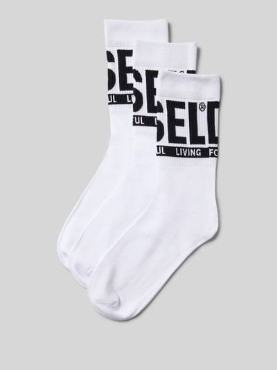Diesel Sokken met labeldetail in een set van 3 paar Wit - 1