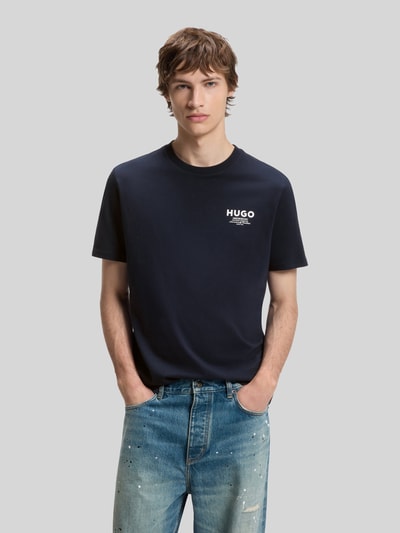 HUGO Blue Regular Fit T-Shirt aus reiner Baumwolle Modell 'NESPTEE' Dunkelblau 4