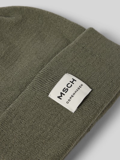 MSCH Copenhagen Czapka beanie z naszywką z logo model ‘Mojo’ Khaki 2