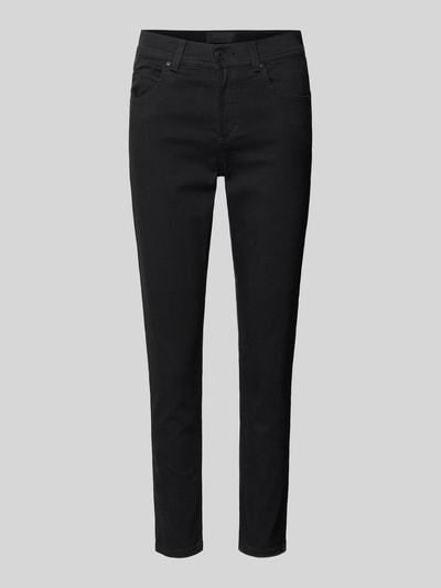 Angels Korte jeans met labelpatch, model 'Ornella' Zwart - 2