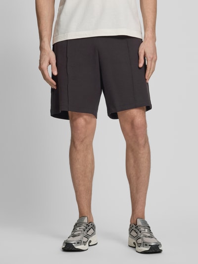 HUGO Szorty dresowe z mieszanki bawełny w kroju regular fit model 'DIMACSHORT' Czarny 4