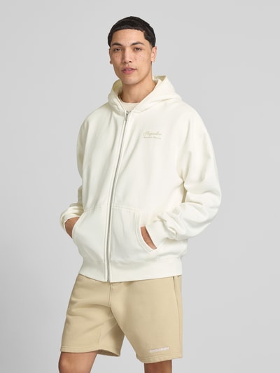 PEGADOR Oversized Sweatjacke mit Känguru-Tasche Modell 'Morcote' Offwhite 4