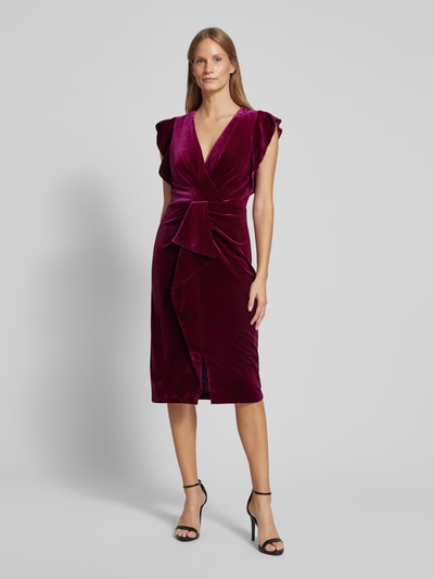 Adrianna Papell Cocktailkleid in Wickel-Optik Bordeaux 4