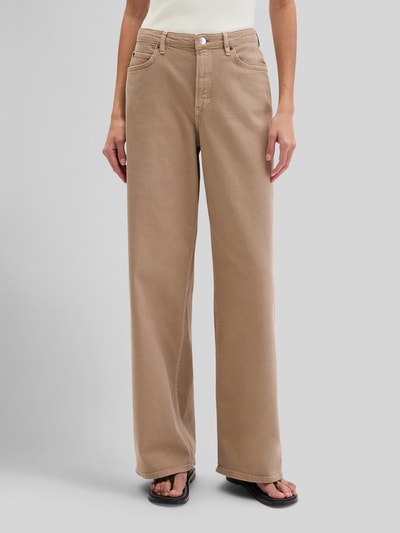 Marc O'Polo Wide Leg Hose aus Baumwoll-Mix Modell 'TOLVA' Beige 4