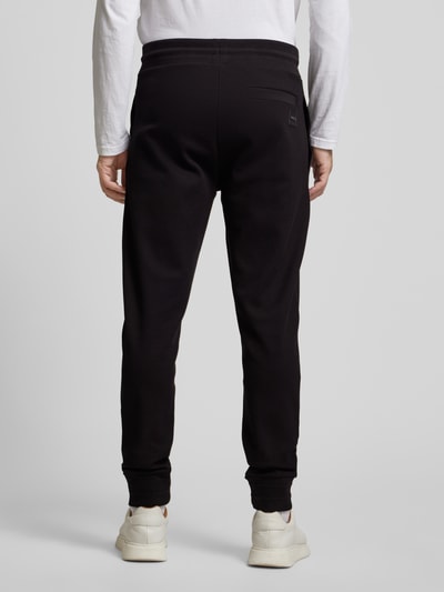 BOSS Slim fit sweatpants met structuurmotief, model 'Lamont' Zwart - 5