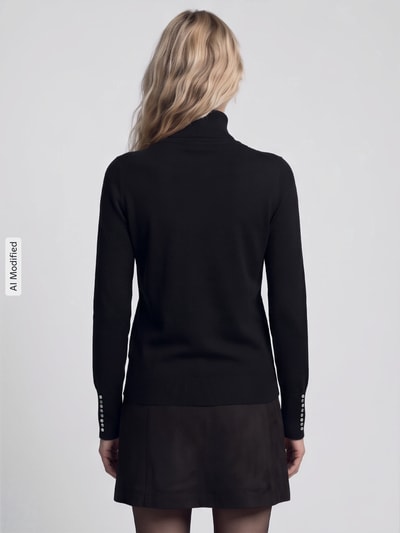 Jake*s Collection Regular Fit Rollkragenpullover aus Viskose-Mix Black 5