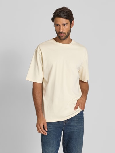 Lindbergh Oversized T-shirt met ronde hals Offwhite - 4