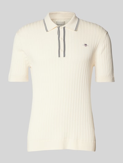 Gant Slim Fit Poloshirt mit Label-Stitching Offwhite 2