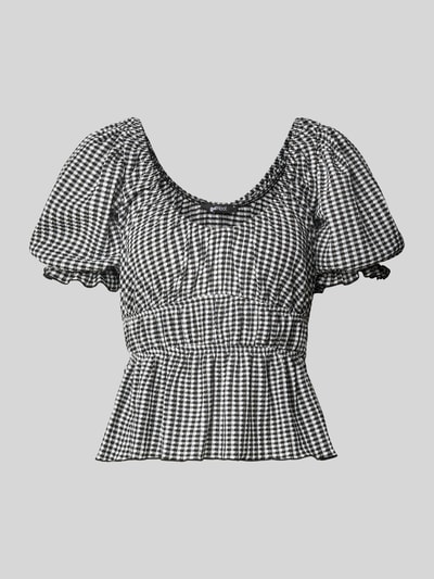 Gina Tricot Slim Fit Blusenshirt mit Puffärmeln Weiss 2