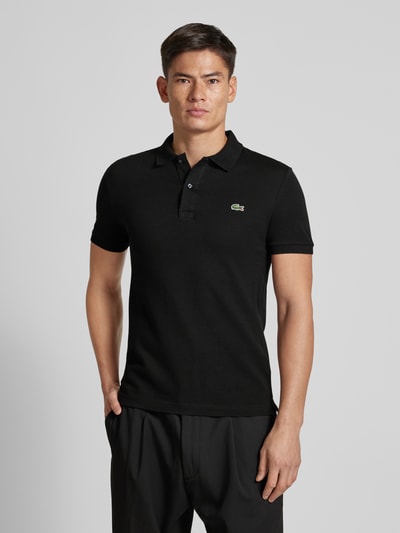 Lacoste Slim Fit Poloshirt mit Label-Patch Modell 'PIQUE' Black 4