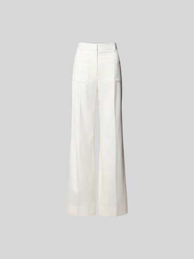 Victoria Beckham Flared Fit Stoffhose aus Woll-Mix Weiss 2
