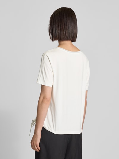 monari T-Shirt mit Brusttasche und Ziersteinbesatz Offwhite 5