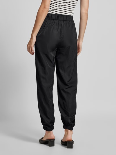 Marc Cain Tapered fit stoffen broek met labelapplicatie Zwart - 5