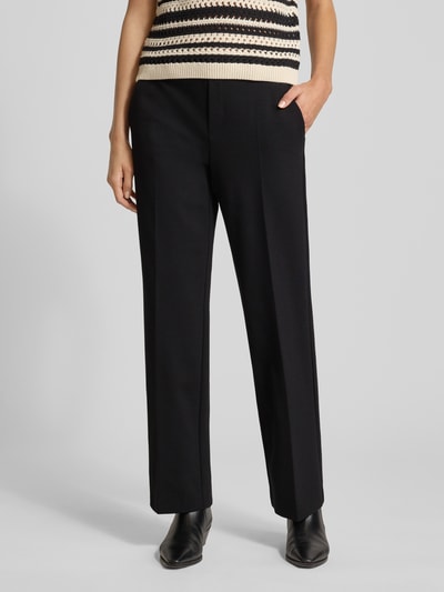 STEHMANN Straight leg stoffen broek met persplooien, model 'Fenja' Zwart - 4