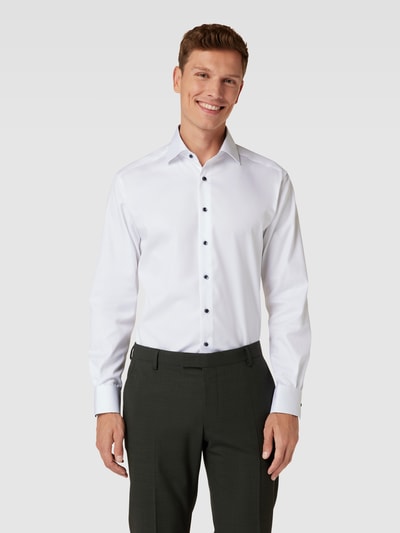 Eterna Regular Fit Business-Hemd aus reiner Baumwolle mit Knopfleiste Weiss 4