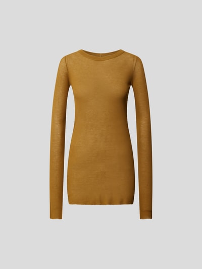 Rick Owens Longsleeve aus Viskose-Seide-Mix Senfgelb 2