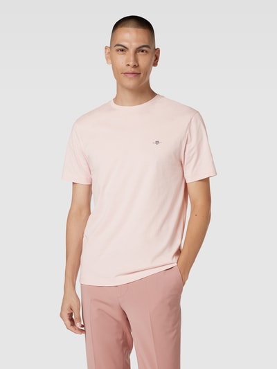 Gant T-Shirt aus Baumwolle mit Label-Detail Rosa 4