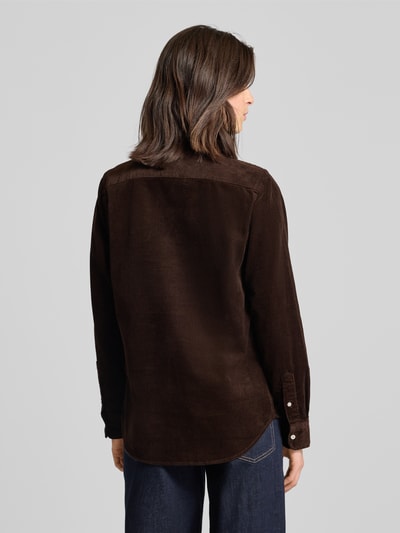 Polo Ralph Lauren Overhemdblouse met labelstitching Chocoladebruin - 5