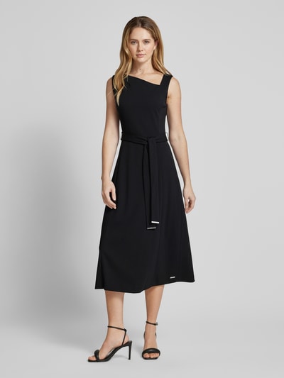 Calvin Klein Womenswear Midikleid mit Bindegürtel Black 1