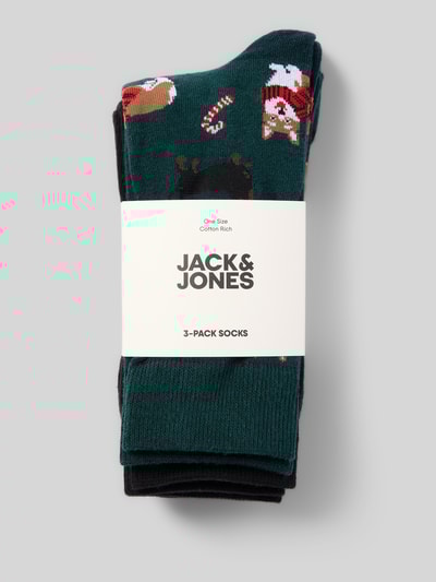 Jack & Jones Socken mit geripptem Abschluss Modell 'XMAS' im 3er-Pack Bottle 3