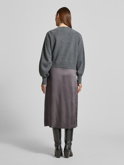 BOSS Körpernahes Freizeitkleid aus Schurwoll-Kaschmir-Mix Modell 'FIALINA' Dunkelgrau Melange 5