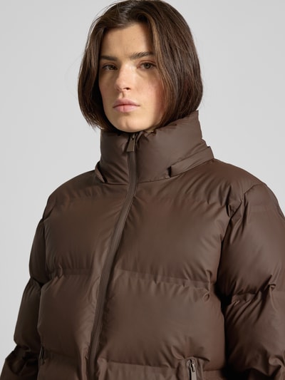 Neo Noir Steppjacke mit Reißverschlusstaschen Dunkelbraun 3