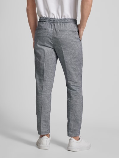 Profuomo Regular fit broek met elastische band Blauw - 5