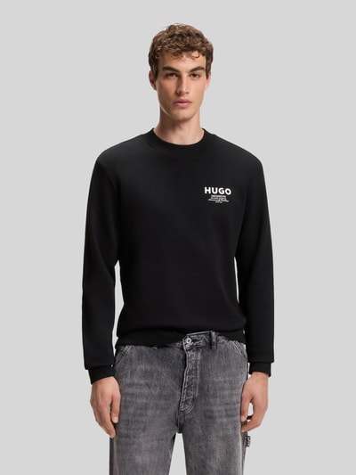 HUGO Blue Regular Fit Sweatshirt aus reiner Baumwolle Modell 'Nespon' BLACK 4