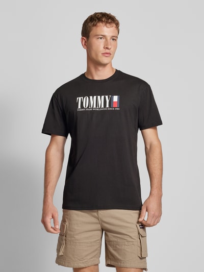 Tommy Jeans T-shirt met labelprint Zwart - 4